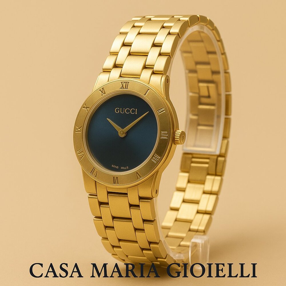 Vintage Gucci 18K Gold Plated Watch – 3300.2.M Series – 34mm Swiss Quartz